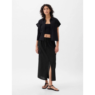 DKNY midi sukňa P3ANTQBY čierna