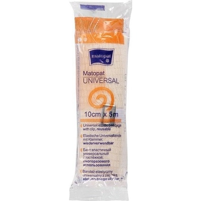 Matopat Elastický obväz Matopat UNIVERSAL so svorkou na rany a zranenia 10 cm x 5 m 1 ks Taška