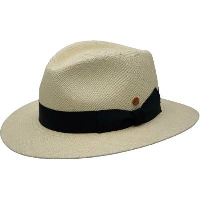 Mayser Mathis luxusní panamský klobouk Fedora s černou stuhou UV faktor 80