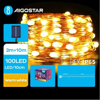 Aigostar B.V. Aigostar LED Solární vánoční řetěz 100xLED/8 funkcí 12m IP65 teplá bílá AI1186