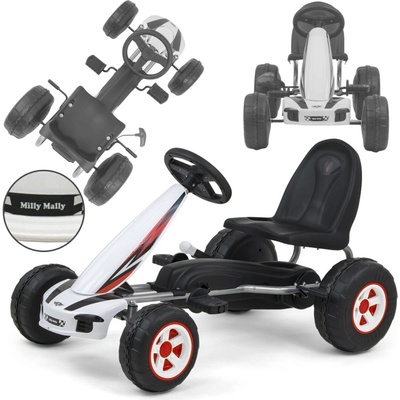 Go-kart šlapací motokára Milly Mally Viper bílá