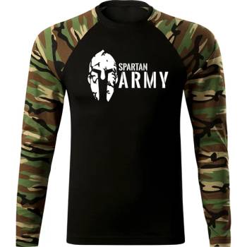 DRAGOWA FIT-T Тениска с дълъг ръкав Spartan Army, woodland, 160 г/м2 (4536)