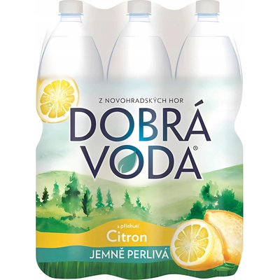 Dobrá voda citron jemně perlivá 6 x 1,5 l