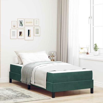 zahrada-XL 3398668 Postel boxspring s matrací Tmavě zelená samet