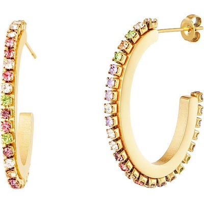 Ornamenti pozlacené Colourful Zirconia Oval gold OOR300051