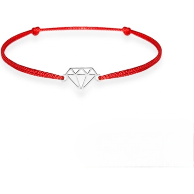 Blink-Blink Šnúrkový náramok s príveskom DIAMANT z bieleho zlata 6318BCeG