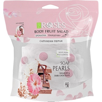 Nature of Agiva Roses Гъба за баня с ароматни сапунени перли, роза и шоколад