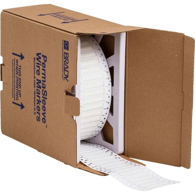 Brady LSZH-187-2-WT-2 / 141223, etikety, THT Low Smoke Halogen Free Permasleeve Wire Marking Sleeves, 25.40 mm x 8.50 mm