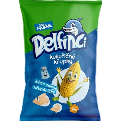 Pan Křupka Delfínci kukuřičný snack jemně solený 20 g