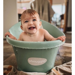 shnuggle - световно-награждавана бебешка вана за къпане с клапа - Цвят Евкалипт (SBP-EUC-EUR)