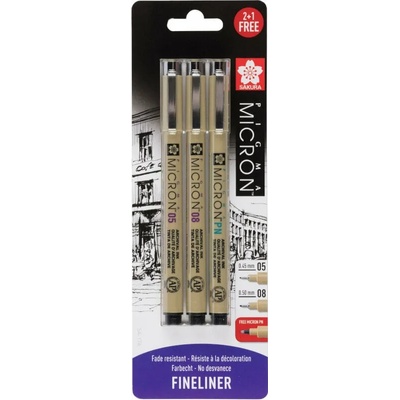 Sakura Pigma Micron PN 3 Технически химикалки Black 3 бр (BLXSDK3BS-SAKURA)