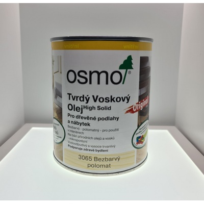 Osmo 3065 Tvrdý voskový olej Originál 0,75 l Bezfarebný polomatný