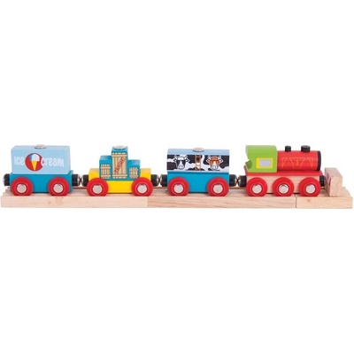 Bigjigs Rail Vlak s tovarom 3 koľaje