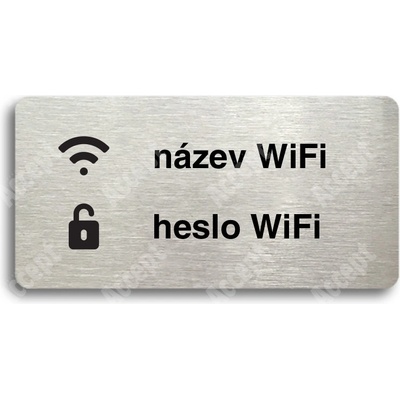 ACCEPT Piktogram WiFi - stříbrná tabulka - černý tisk bez rámečku