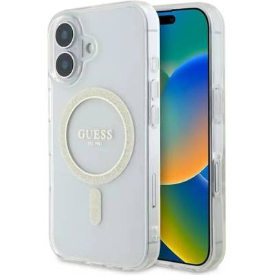 GUESS Калъф Guess IML Glitter Circle MagSafe за iPhone 16 - прозрачен (3666339307554)