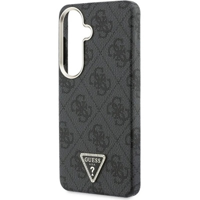 CG Mobile Samsung S26 GUESS 4G TRIANGLE LOGO силиконов протектор за телефон, удароустойчив, заден капак с кожен ефект, ЧЕРЕН (GUHMS26SP4GTDGMK)