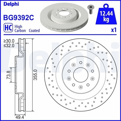 Brzdový kotúč DELPHI BG9392C