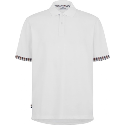 AQUASCUTUM Блуза с яка AQUASCUTUM Check Trim Polo Shirt - White