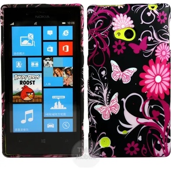 Nokia Lumia 720 Black Butterfly Силиконов Калъф + Протектор