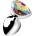 Booty Sparks Rainbow Prism Heart Anal Plug Silver Small