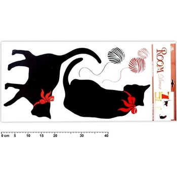 Anděl Přerov - Pokojová dekorace černé kočky 69x32 cm 937