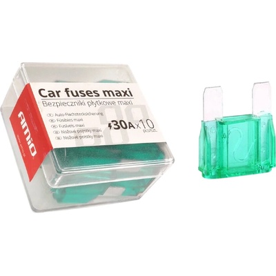 AMIO autopojistky MAXI pouzdro 10ks 30A