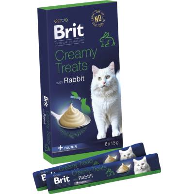 Brit Premium by Nature Cat Creamy Treats with Rabbit 6 x 15 g