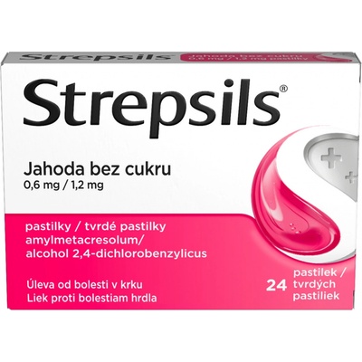 Strepsils Jahoda bez cukru pas.ord.24 x 0,6 mg/1,2 mg