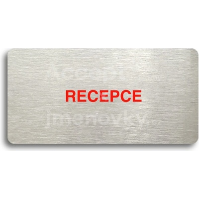 ACCEPT Piktogram RECEPCE - stříbrná tabulka - barevný tisk bez rámečku