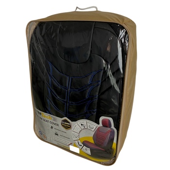 Streetech 3D Тапицерия за седалки кожена Streetech Classy - черна със сини елементи (EG-MDX35-109)