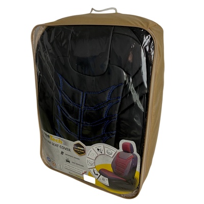 Streetech 3D Тапицерия за седалки кожена Streetech Classy - черна със сини елементи (EG-MDX35-109)