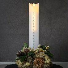 Sirius Svíčka LED Sara Calendar, bílá/stříbrná, výška 29 cm - 24002