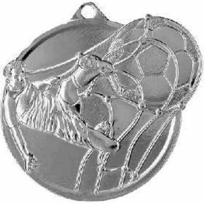 MMC46050 Strieborná futbalová medaila 60 × 50 mm