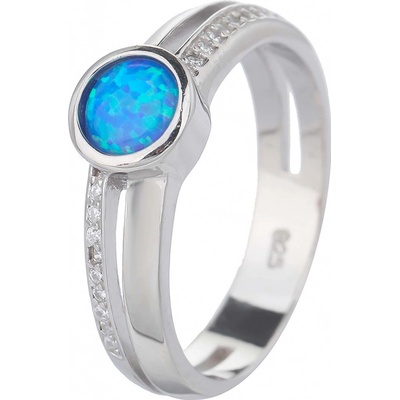 Bealio stříbrný Solitér modrý Opál 03 10713 0834