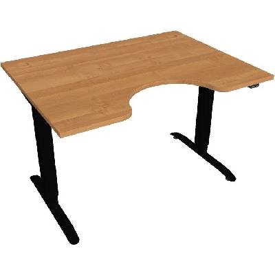 Hobis Office Pro psací stůl Motion MS ERGO 2 Šířka: 120 cm, Barva desky: olše, Barva kovu: černá RAL 9005 Šířka 120-180 cm / 27 barevných variant