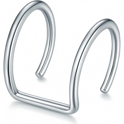 SARINES Minimalistický stříbrný ear cuff z chirurgické oceli S1103