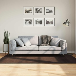 vidaXL Килим HUARTE Кафяво 120 x 170 cm 100% полиестер Плоска (42022467)