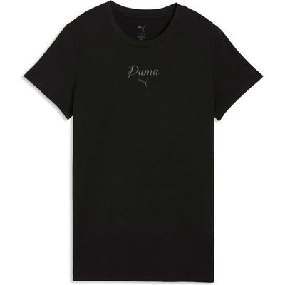 Puma Dámske tričko ESSENTIALS SCRIPT TEE Čierna tmavo sivá