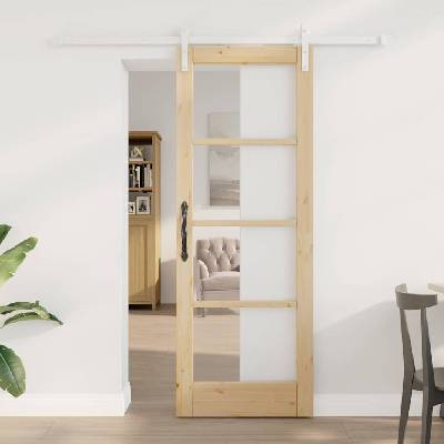 vidaXL Преплъзваща се врата ORKDAL Естествен 73, 5 x 198, 5 см (3331875)
