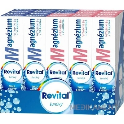 Revital Magnézium + B6 Šumivý Mix Box 2 príchute 20 x 20 šumivých tabliet