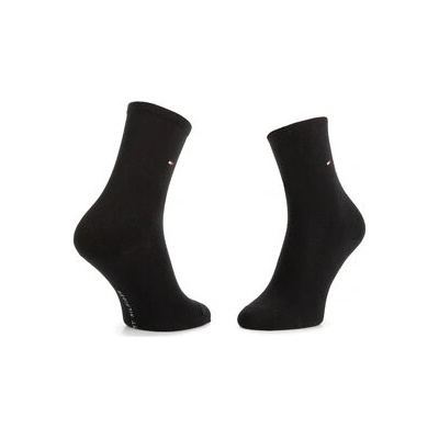 Tommy Hilfiger Sada 2 párů dámských vysokých ponožek 371221 Černá