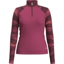 Smartwool Womens Classic Thermal Merino Base Layer Pattern 1/4 Zip festive fuchsia mountain scape