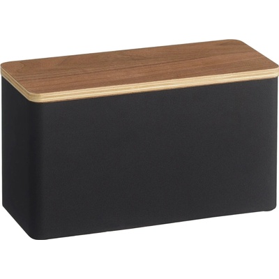 Yamazaki Černý kovový úložný box Rin 23 x 10,5 cm