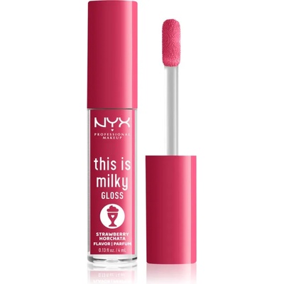 NYX Cosmetics This is Milky Gloss Milkshakes хидратиращ блясък за устни парфюмиран цвят 10 Strawberry Horchata 4ml