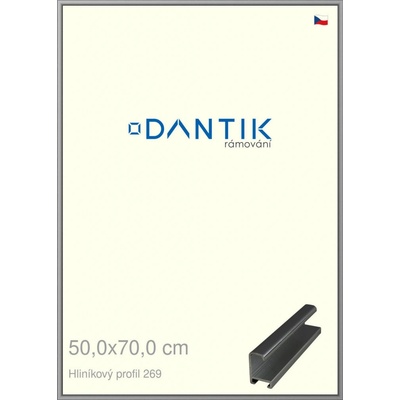 DANTIK rám na obraz 50 x 70 Šedá leská