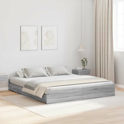 zahrada-XL 3335266 Rám postele s úložným prostorem s čelo Šedá sonoma