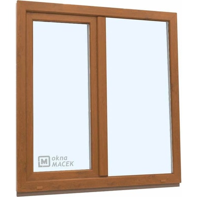 KNIPPING Plastové okno - 70 AD, 1200x1500 mm, FIX/OS, zlatý dub Barva, imitace: zlatý dub/bílá (jednostranně)