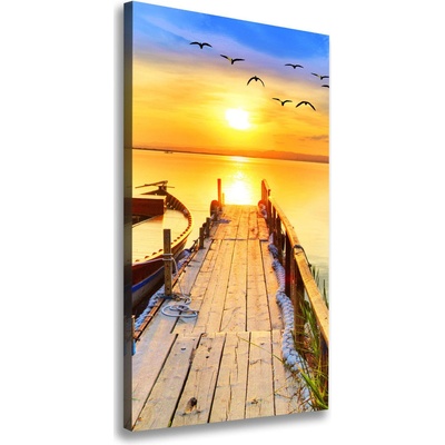 Vertikálny moderný obraz canvas na ráme Jazero 50x100 cm