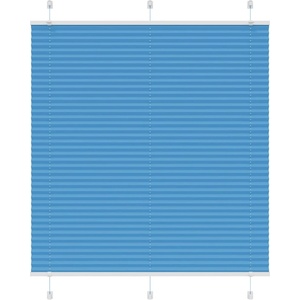 vidaXL Плисирана щора, синя, 115x150 см, ширина на плата 114, 4 см, полиестер (4015197)