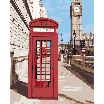 zuty Malování podle čísel Telefonní budka v Londýně 80 x 100 cm vypnuté plátno na rám